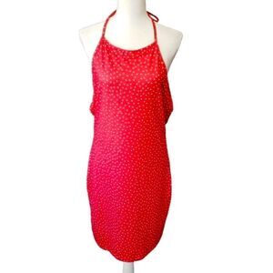 SHEIN Heart Printed Haltered Backless Dress Sz XL